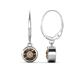 1 - Cara Smoky Quartz (6.5mm) Solitaire Dangling Earrings 