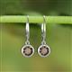 3 - Cara Smoky Quartz (6.5mm) Solitaire Dangling Earrings 