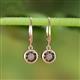 3 - Cara Smoky Quartz (6.5mm) Solitaire Dangling Earrings 