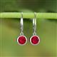 3 - Cara Ruby (6mm) Solitaire Dangling Earrings 