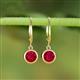 3 - Cara Ruby (6mm) Solitaire Dangling Earrings 