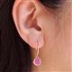 2 - Cara Lab Created Pink Sapphire (6mm) Solitaire Dangling Earrings 