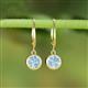 3 - Cara Aquamarine (6.5mm) Solitaire Dangling Earrings 