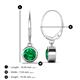 4 - Cara Emerald (6mm) Solitaire Dangling Earrings 