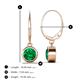 4 - Cara Emerald (6mm) Solitaire Dangling Earrings 