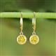 3 - Cara Yellow Diamond (6.5mm) Solitaire Dangling Earrings 