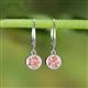 3 - Cara Morganite (6.5mm) Solitaire Dangling Earrings 
