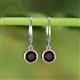 3 - Cara Red Garnet (6.5mm) Solitaire Dangling Earrings 