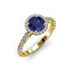 2 - Abeni 1.18 ctw (6.50 mm) Round Iolite and Diamond Halo Engagement Ring   