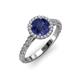 2 - Abeni 1.18 ctw (6.50 mm) Round Iolite and Diamond Halo Engagement Ring   