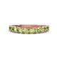 1 - Zevara 1.16 ctw Round Peridot Women Stackable Curved Wedding Band 