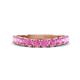 1 - Zevara 1.10 ctw Round Pink Sapphire Women Stackable Curved Wedding Band 