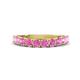 1 - Zevara 1.10 ctw Round Pink Sapphire Women Stackable Curved Wedding Band 