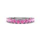 1 - Zevara 1.10 ctw Round Pink Sapphire Women Stackable Curved Wedding Band 