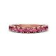 1 - Zevara 0.80 ctw Round Pink Tourmaline Women Stackable Curved Wedding Band 