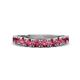 1 - Zevara 0.80 ctw Round Pink Tourmaline Women Stackable Curved Wedding Band 