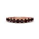 1 - Zevara 1.16 ctw Round Red Garnet Women Stackable Curved Wedding Band 