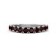 1 - Zevara 1.16 ctw Round Red Garnet Women Stackable Curved Wedding Band 