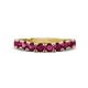 1 - Zevara 1.16 ctw Round Rhodolite Garnet Women Stackable Curved Wedding Band 