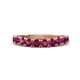 1 - Zevara 1.16 ctw Round Rhodolite Garnet Women Stackable Curved Wedding Band 