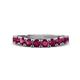 1 - Zevara 1.16 ctw Round Rhodolite Garnet Women Stackable Curved Wedding Band 