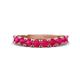 1 - Zevara 1.00 ctw Round Ruby Women Stackable Curved Wedding Band 