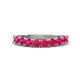 1 - Zevara 1.00 ctw Round Ruby Women Stackable Curved Wedding Band 