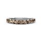 1 - Zevara 1.00 ctw Round Smoky Quartz Women Stackable Curved Wedding Band 