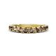 1 - Zevara 1.00 ctw Round Smoky Quartz Women Stackable Curved Wedding Band 