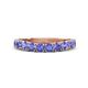 1 - Zevara 0.90 ctw Round Tanzanite Women Stackable Curved Wedding Band 