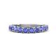 1 - Zevara 0.90 ctw Round Tanzanite Women Stackable Curved Wedding Band 