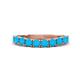 1 - Zevara 0.70 ctw Round Turquoise Women Stackable Curved Wedding Band 