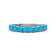 1 - Zevara 0.70 ctw Round Turquoise Women Stackable Curved Wedding Band 