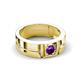 4 - Marcus 0.20 ct Amethyst Solitaire Men Wedding Band (6 mm) 