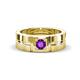 1 - Marcus 0.20 ct Amethyst Solitaire Men Wedding Band (6 mm) 