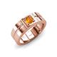 3 - Marcus 0.20 ct Citrine Solitaire Men Wedding Band (6 mm) 