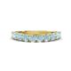 1 - Zevara 0.80 ctw Round Aquamarine Women Stackable Curved Wedding Band 
