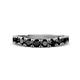 1 - Zevara 1.10 ctw Round Black Diamond Women Stackable Curved Wedding Band 