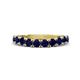 1 - Zevara 1.10 ctw Round Blue Sapphire Women Stackable Curved Wedding Band 