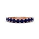 1 - Zevara 1.10 ctw Round Blue Sapphire Women Stackable Curved Wedding Band 