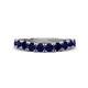 1 - Zevara 1.10 ctw Round Blue Sapphire Women Stackable Curved Wedding Band 