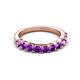 4 - Zevara 0.80 ctw Round Amethyst Women Stackable Curved Wedding Band 