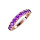 5 - Zevara 0.80 ctw Round Amethyst Women Stackable Curved Wedding Band 
