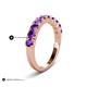 6 - Zevara 0.80 ctw Round Amethyst Women Stackable Curved Wedding Band 