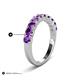 6 - Zevara 0.80 ctw Round Amethyst Women Stackable Curved Wedding Band 