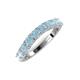 5 - Zevara 0.80 ctw Round Aquamarine Women Stackable Curved Wedding Band 