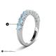 6 - Zevara 0.80 ctw Round Aquamarine Women Stackable Curved Wedding Band 