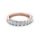 4 - Zevara 0.80 ctw Round Aquamarine Women Stackable Curved Wedding Band 