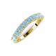 5 - Zevara 0.80 ctw Round Aquamarine Women Stackable Curved Wedding Band 