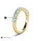 6 - Zevara 0.80 ctw Round Aquamarine Women Stackable Curved Wedding Band 